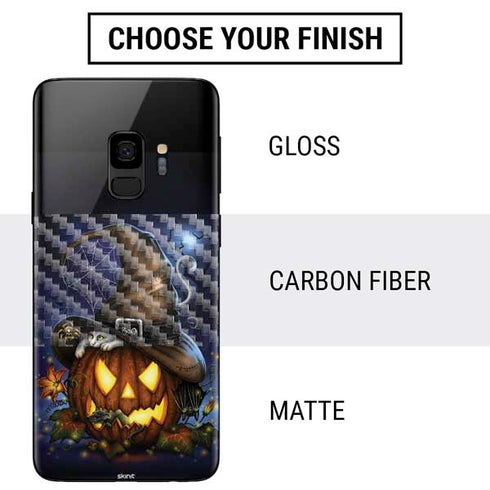 Halloween Cat and Jack O Lantern Pumpkin by Sarah Richter Galaxy S9 Skin